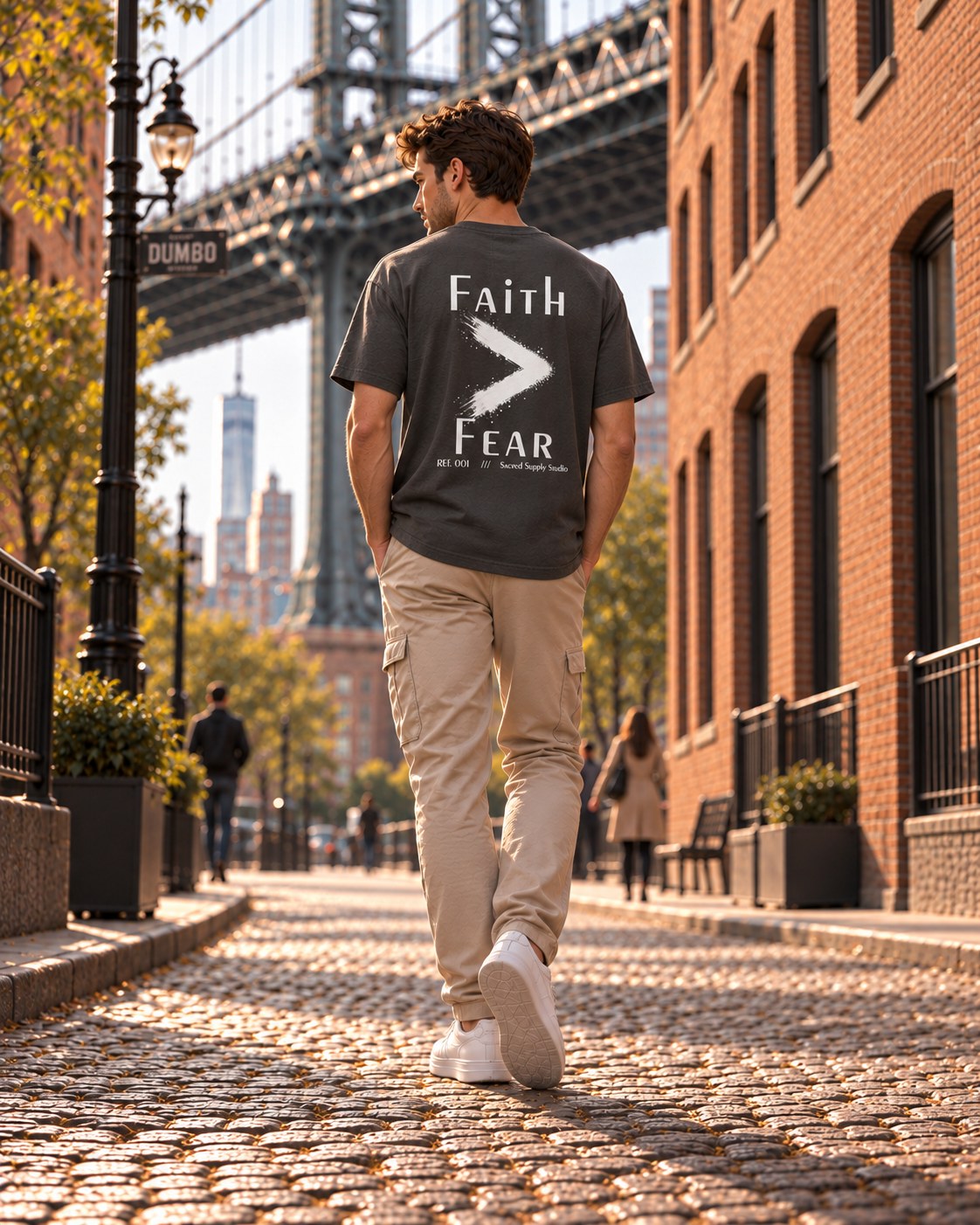 Faith Is Greater: Fear™ — Heavyweight Christian Tee — Shadow