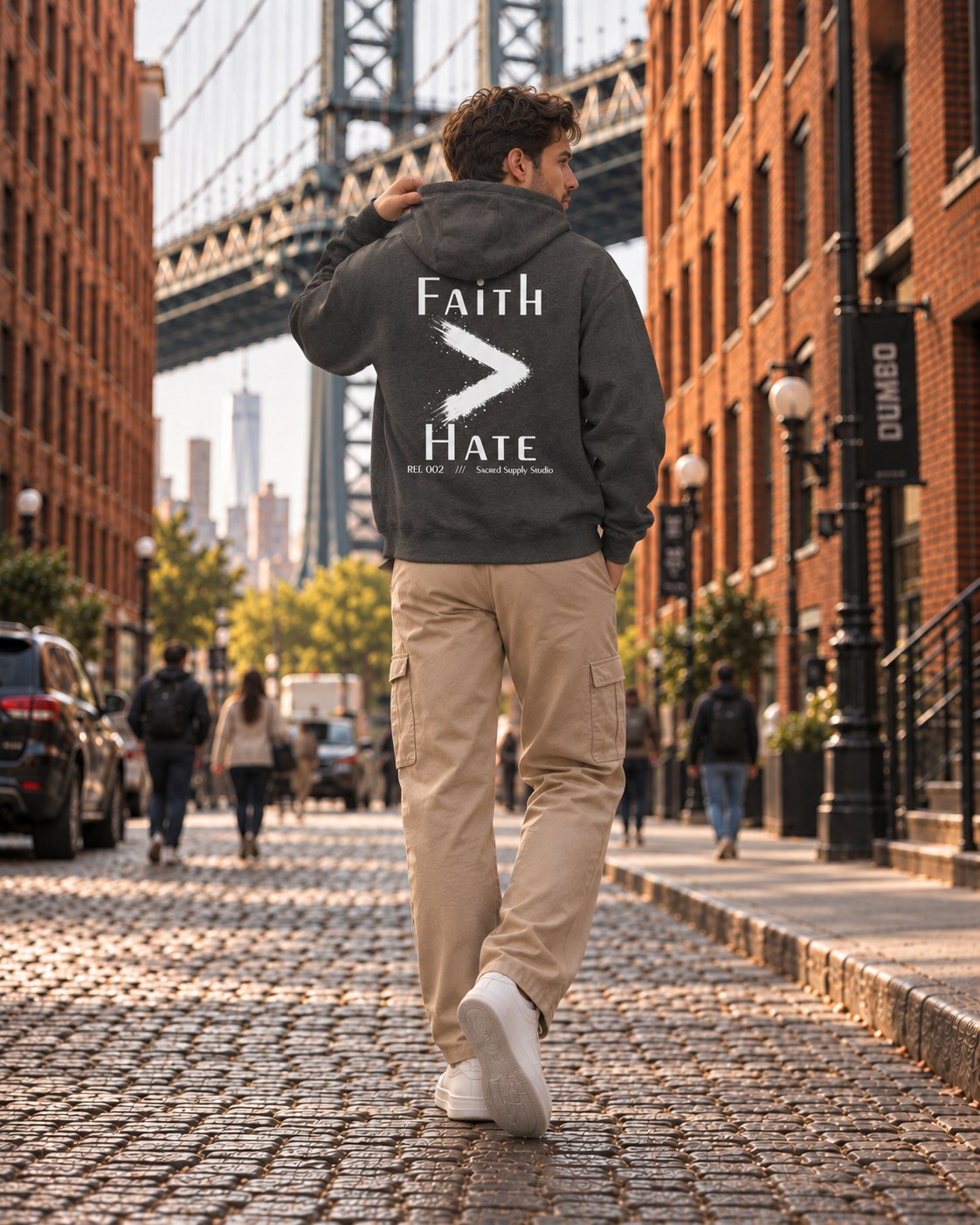 Faith Is Greater: Hate™ — Premium Christian Fleece Hoodie — Charcoal Heather