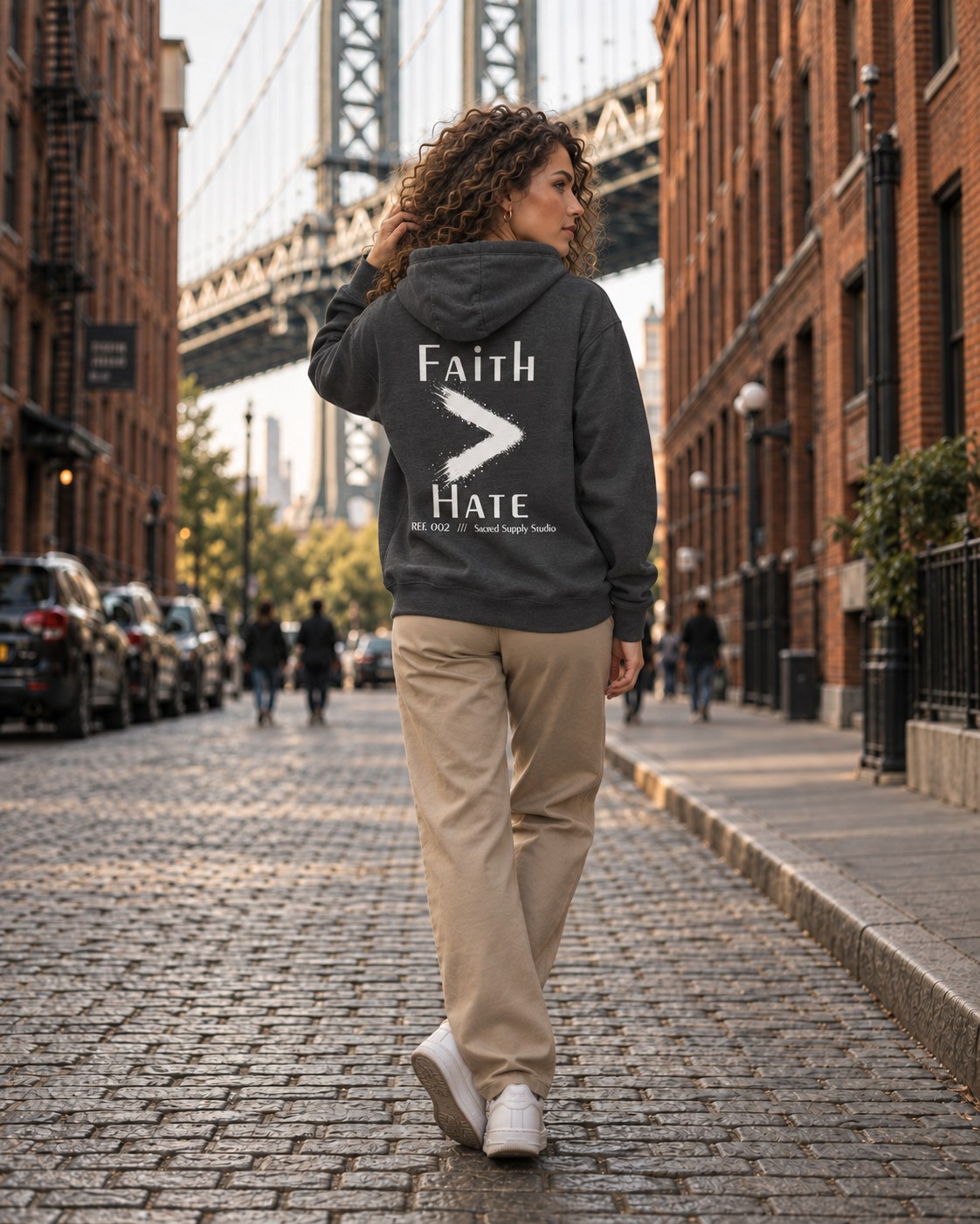 Faith Is Greater: Hate™ — Premium Christian Fleece Hoodie — Charcoal Heather