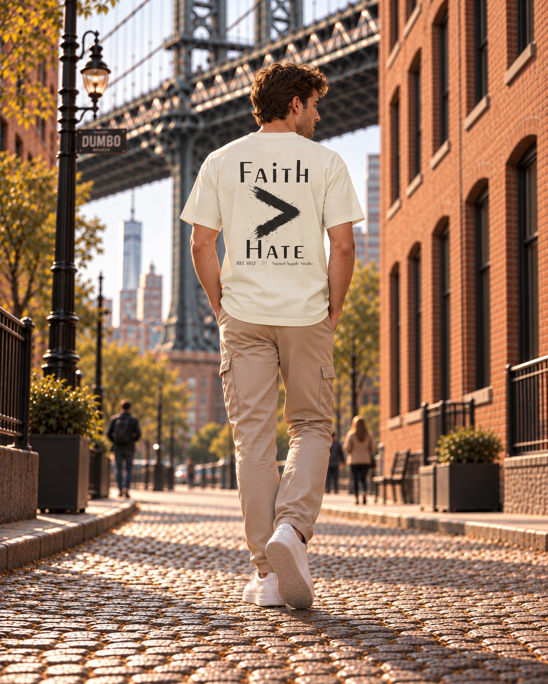 Faith Is Greater: Hate™ — Heavyweight Christian Tee — Cream