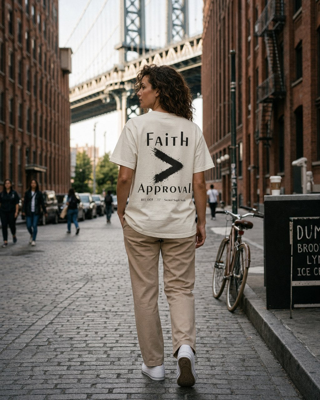 Faith > Approval — Heavyweight Christian Tee — Cream