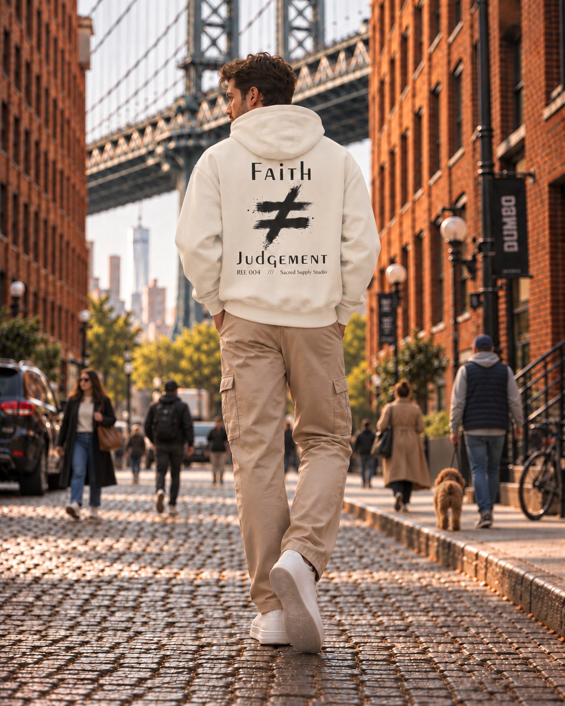 Faith Is Not: Judgment™ — Premium Christian Fleece Hoodie — Sandshell
