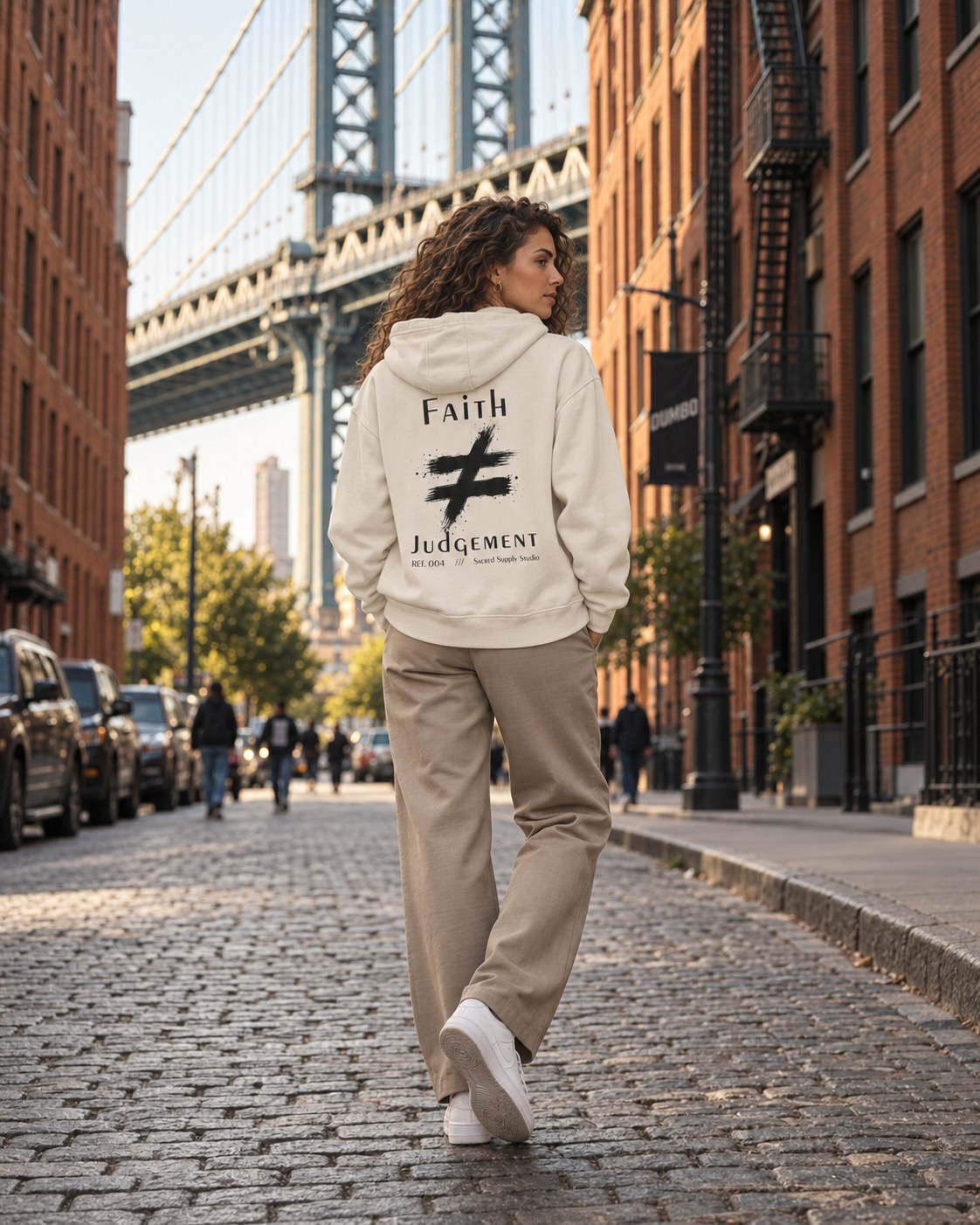 Faith Is Not: Judgment™ — Premium Christian Fleece Hoodie — Sandshell