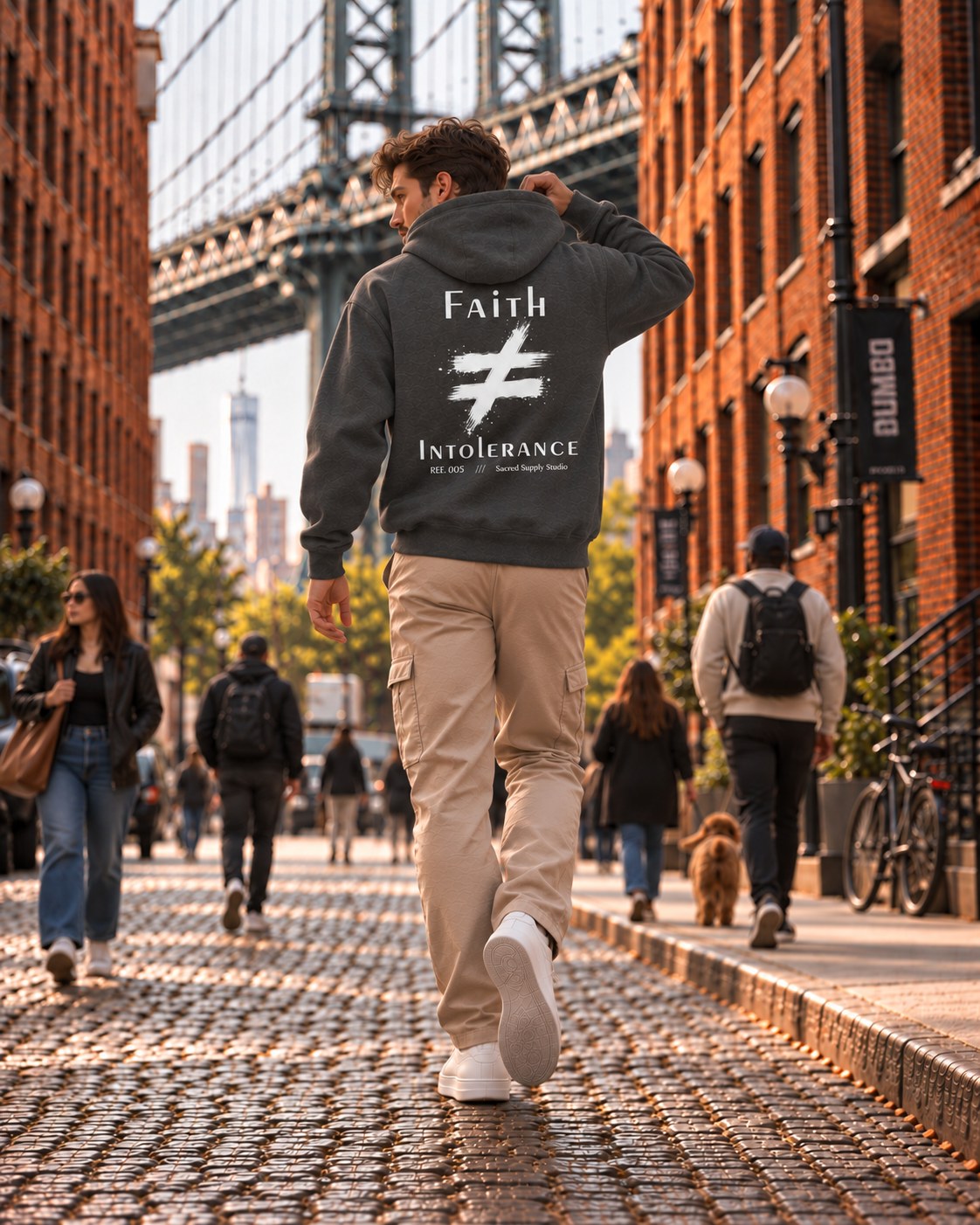Faith Is Not: Intolerance™ — Premium Christian Fleece Hoodie — Charcoal Heather