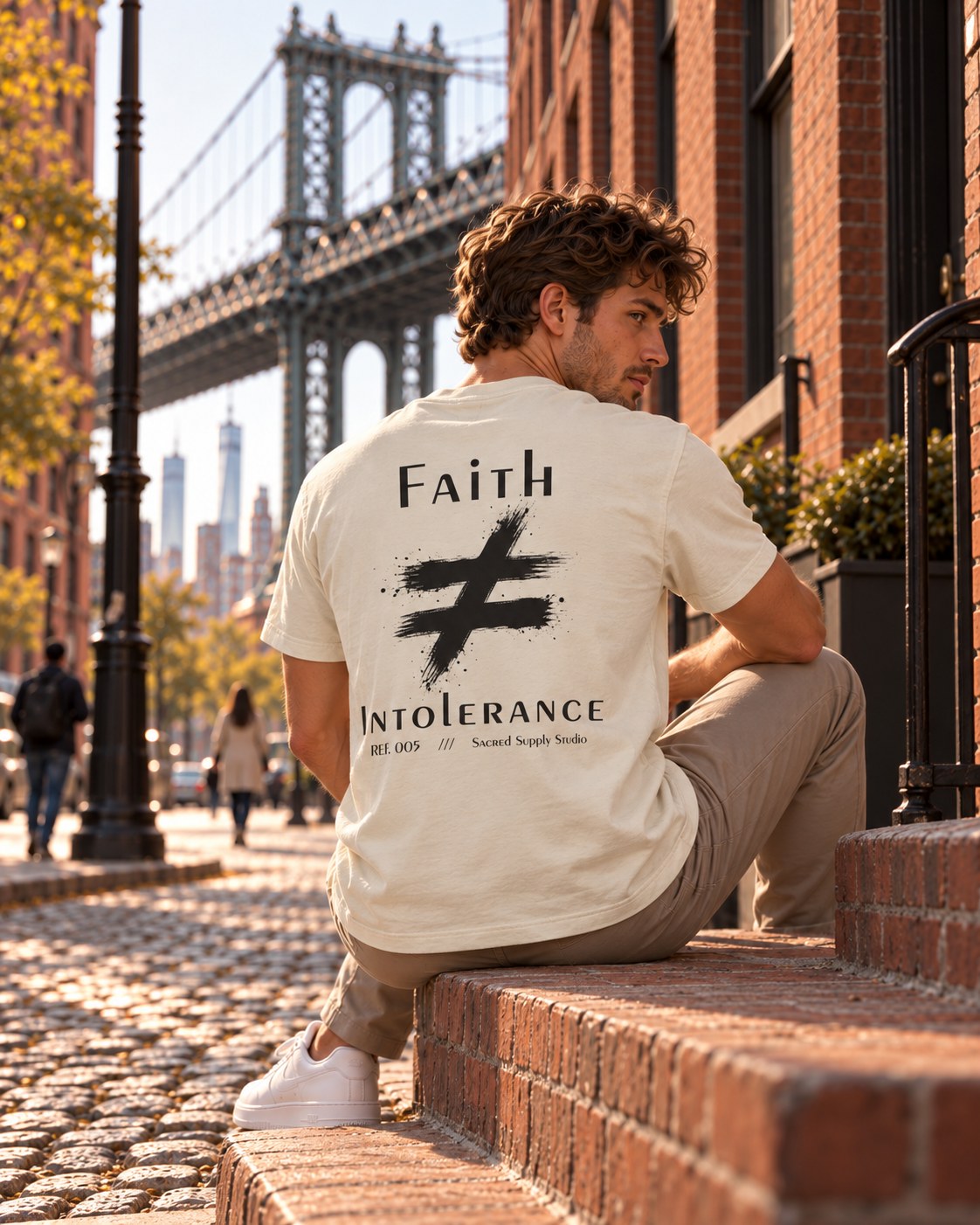 Faith Is Not: Intolerance™ — Heavyweight Christian Tee — Cream