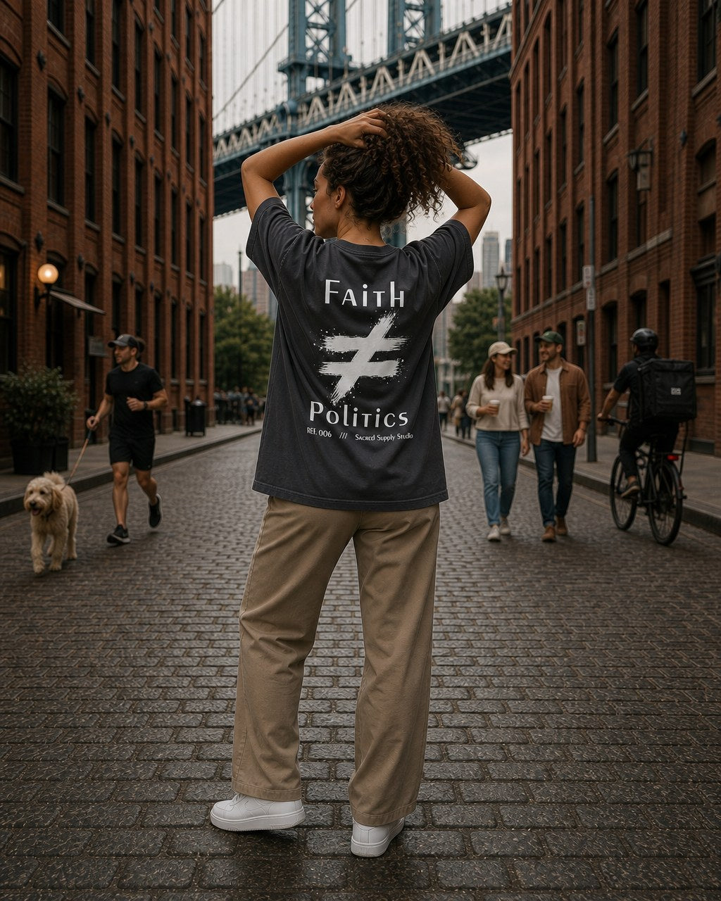 Faith ≠ Politics — Heavyweight Christian Tee — Shadow