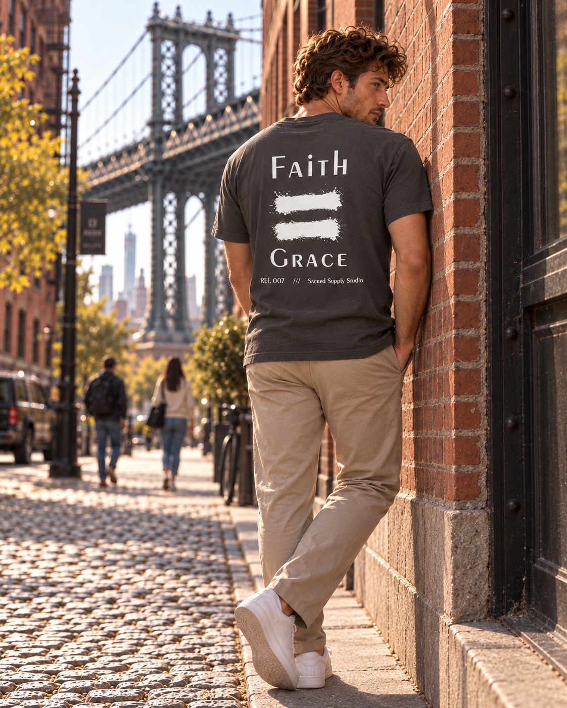 Faith Is: Grace™ — Heavyweight Christian Tee — Shadow