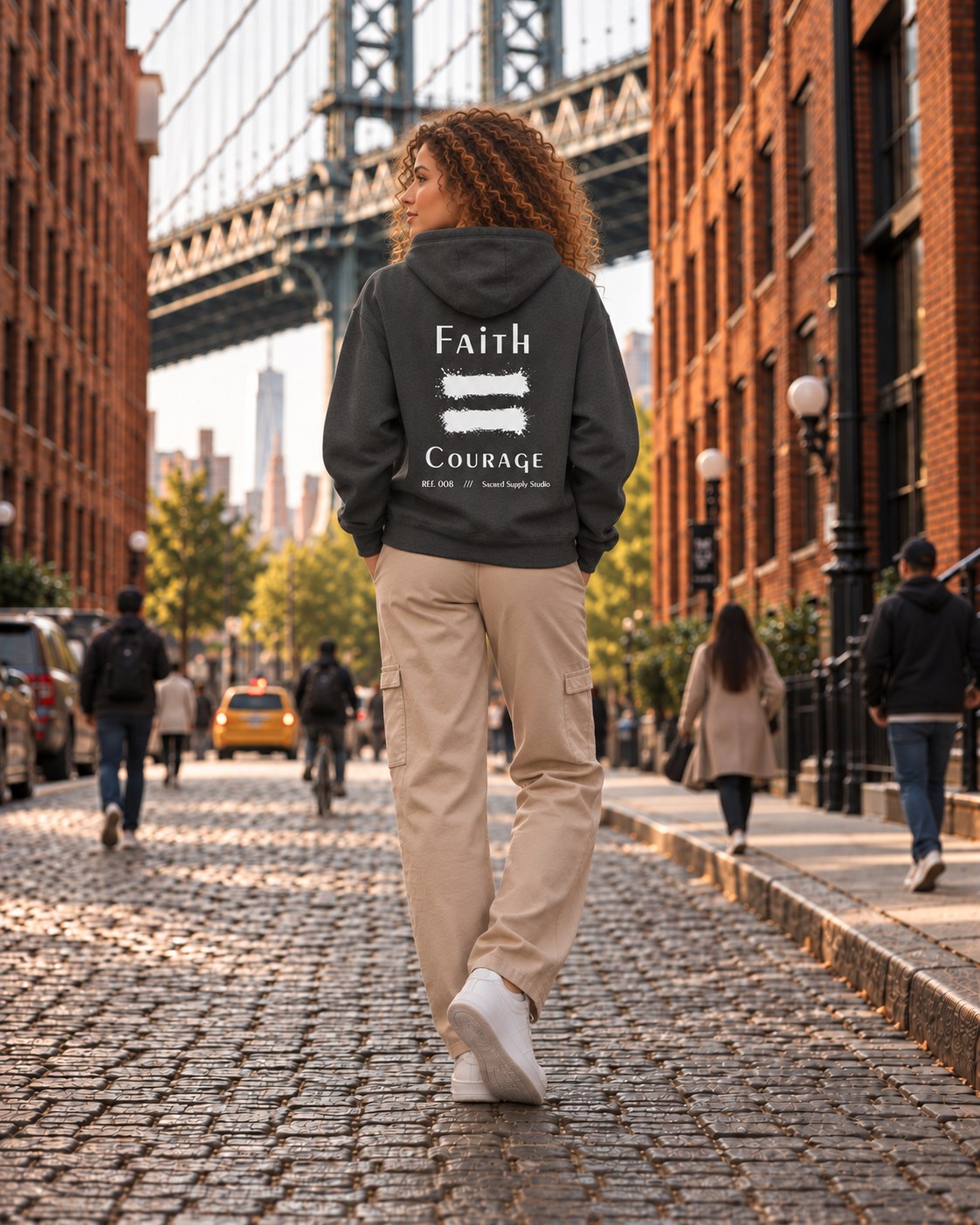 Faith Is: Courage™ — Premium Christian Fleece Hoodie — Charcoal Heather