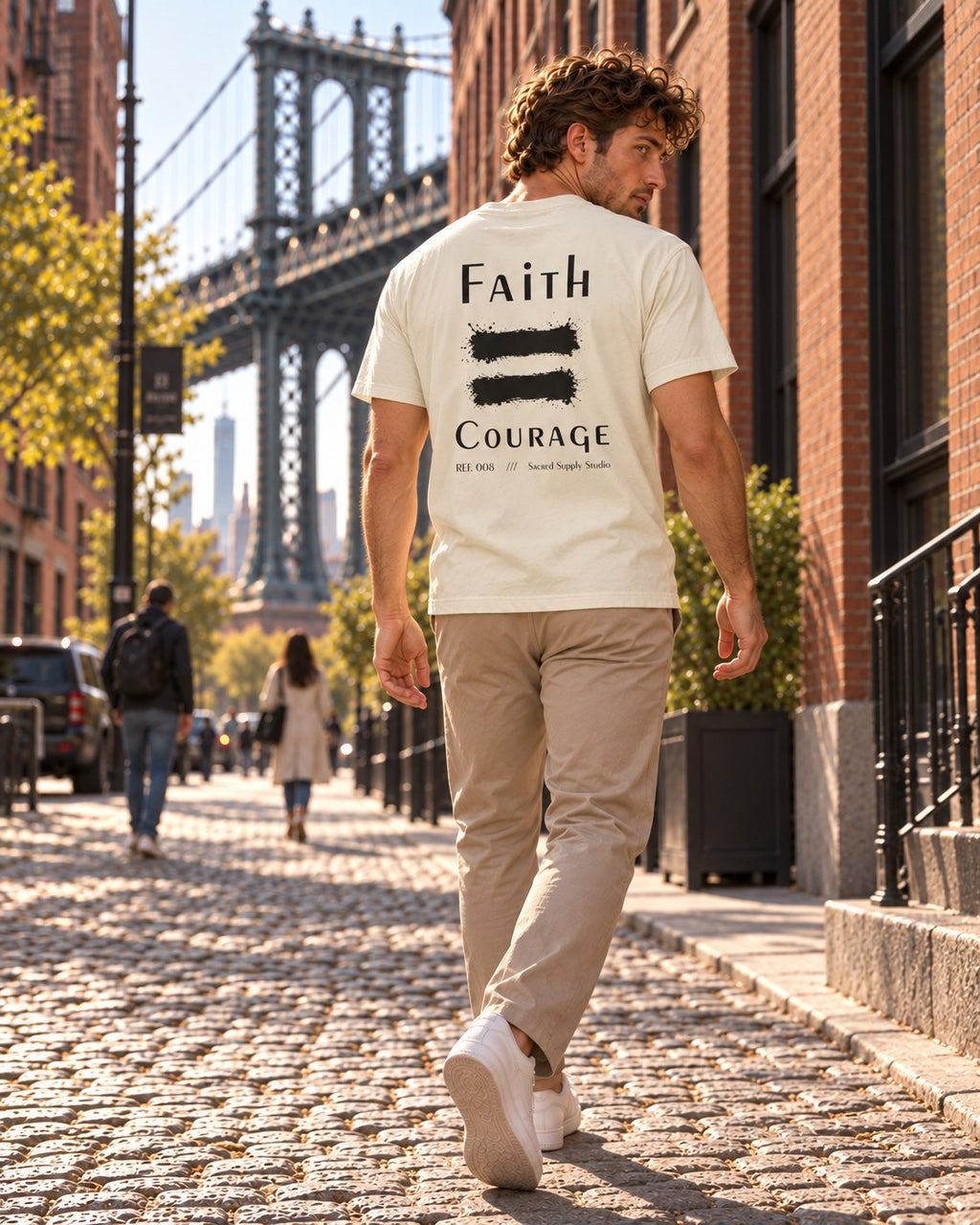 Faith Is: Courage™ — Heavyweight Christian Tee — Cream