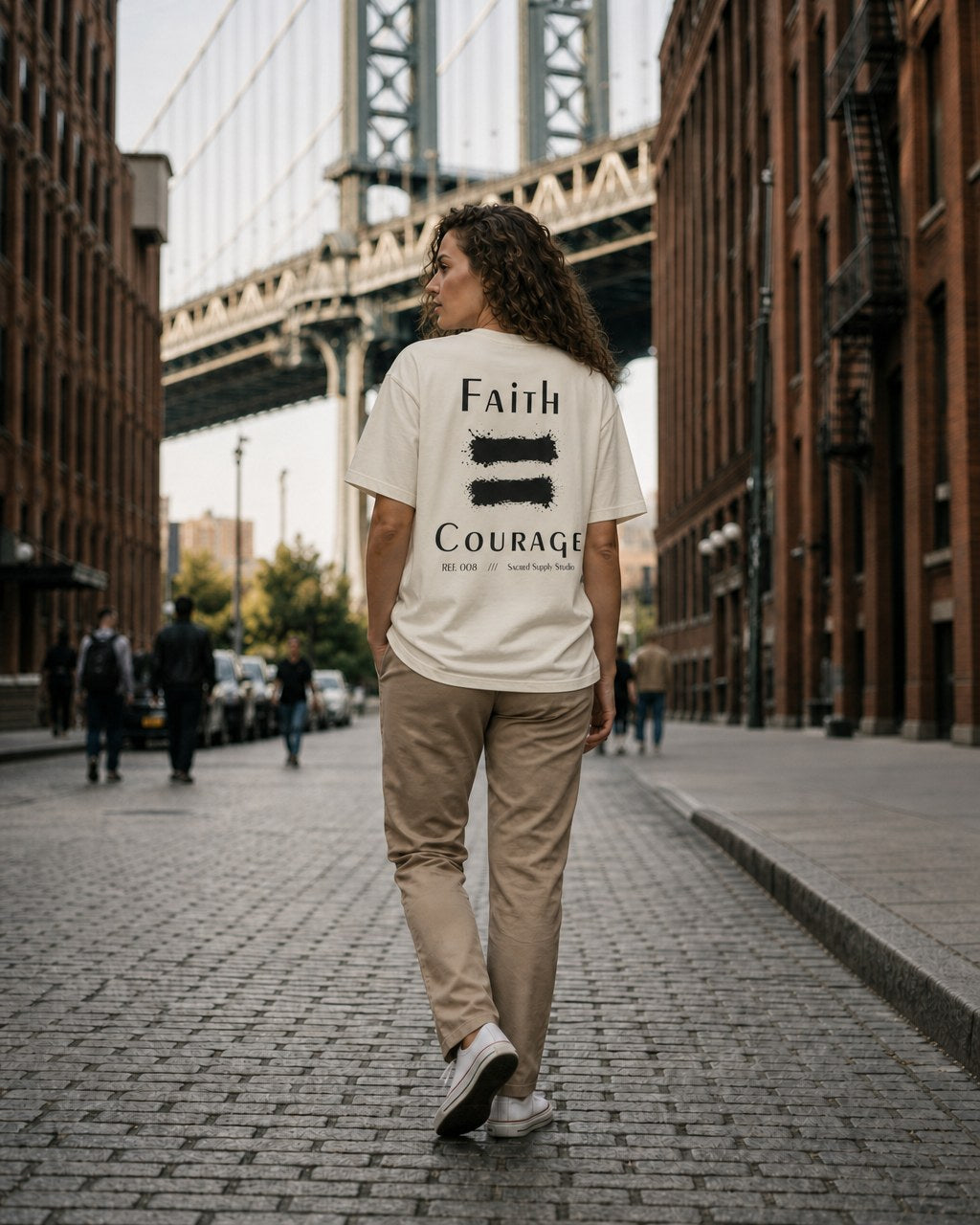 Faith Is: Courage™ — Heavyweight Christian Tee — Cream
