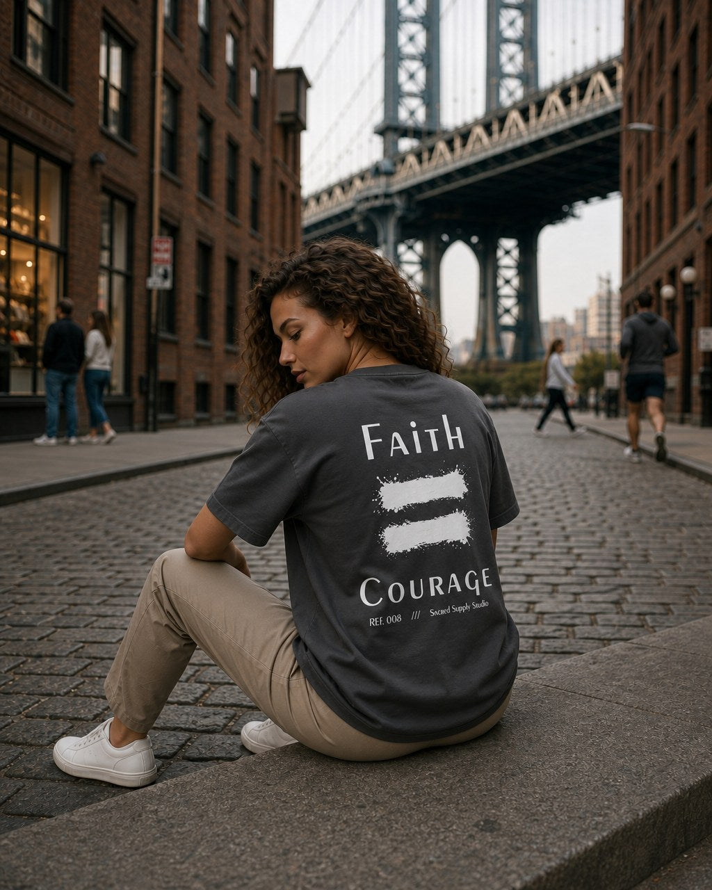 Faith Is: Courage™ — Heavyweight Christian Tee — Shadow