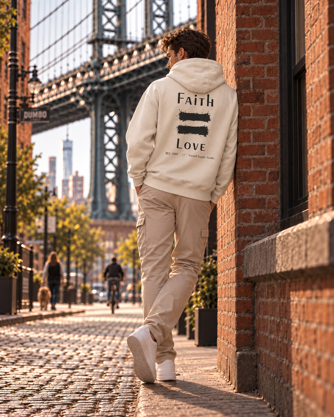 Faith Is: Love™ — Premium Christian Fleece Hoodie — Sandshell