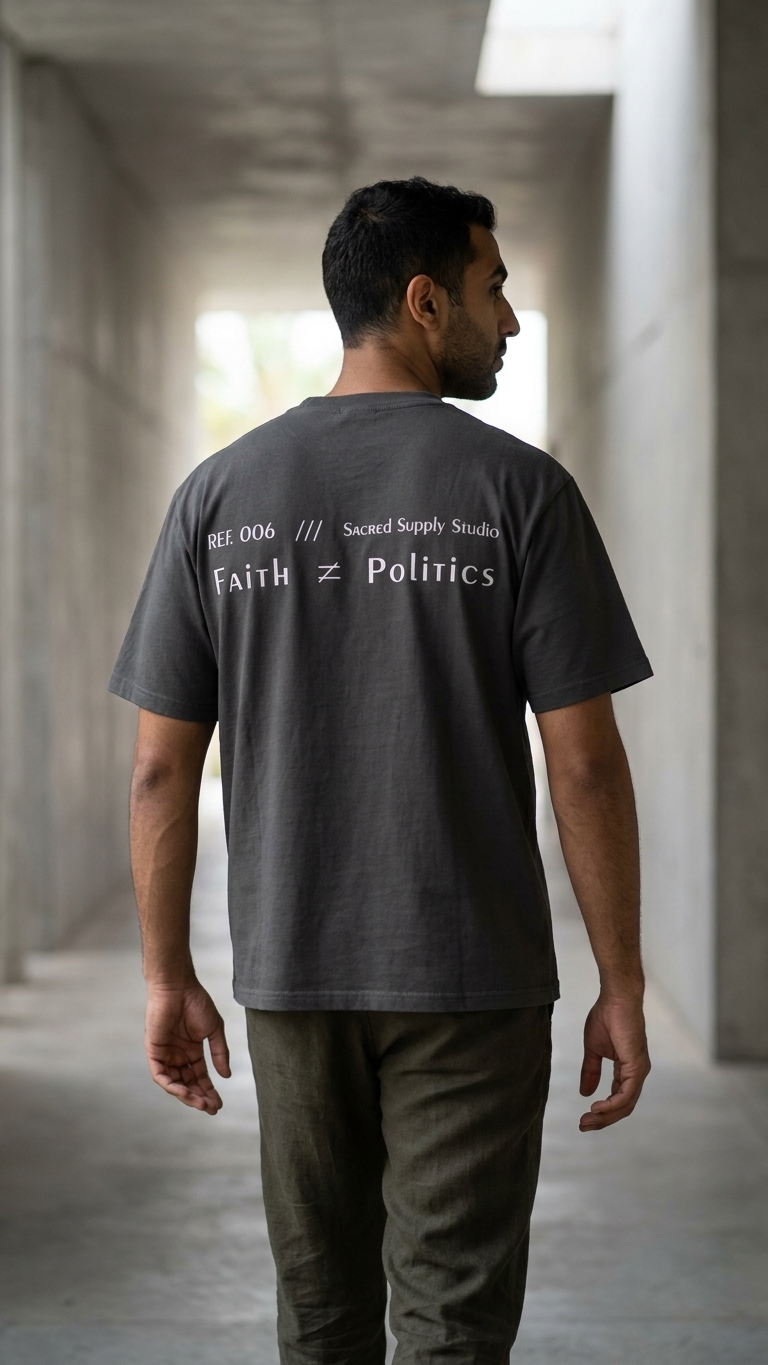 Faith ≠ Politics — Heavyweight Tee | Sacred Supply Studio