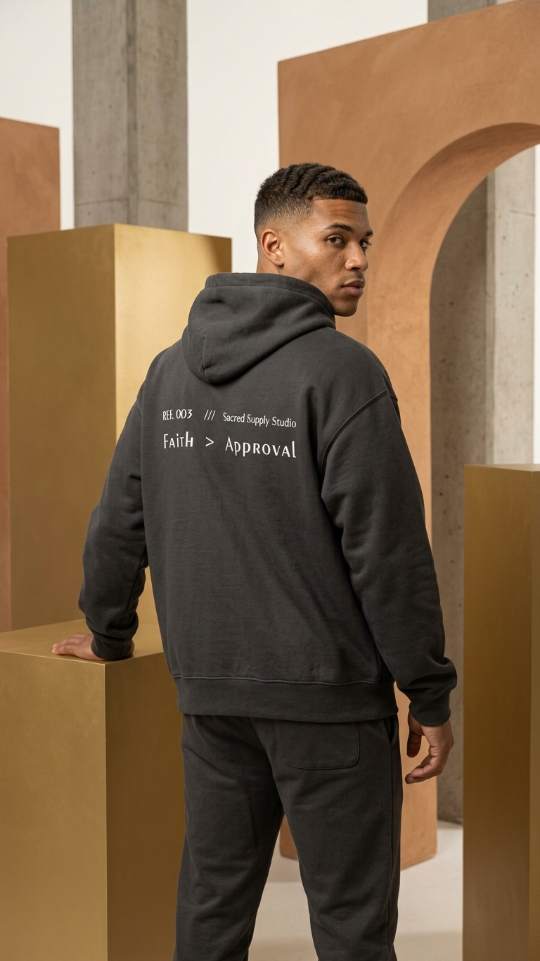 Faith > Approval — Heavyweight Pullover Hoodie | Sacred Supply Studio