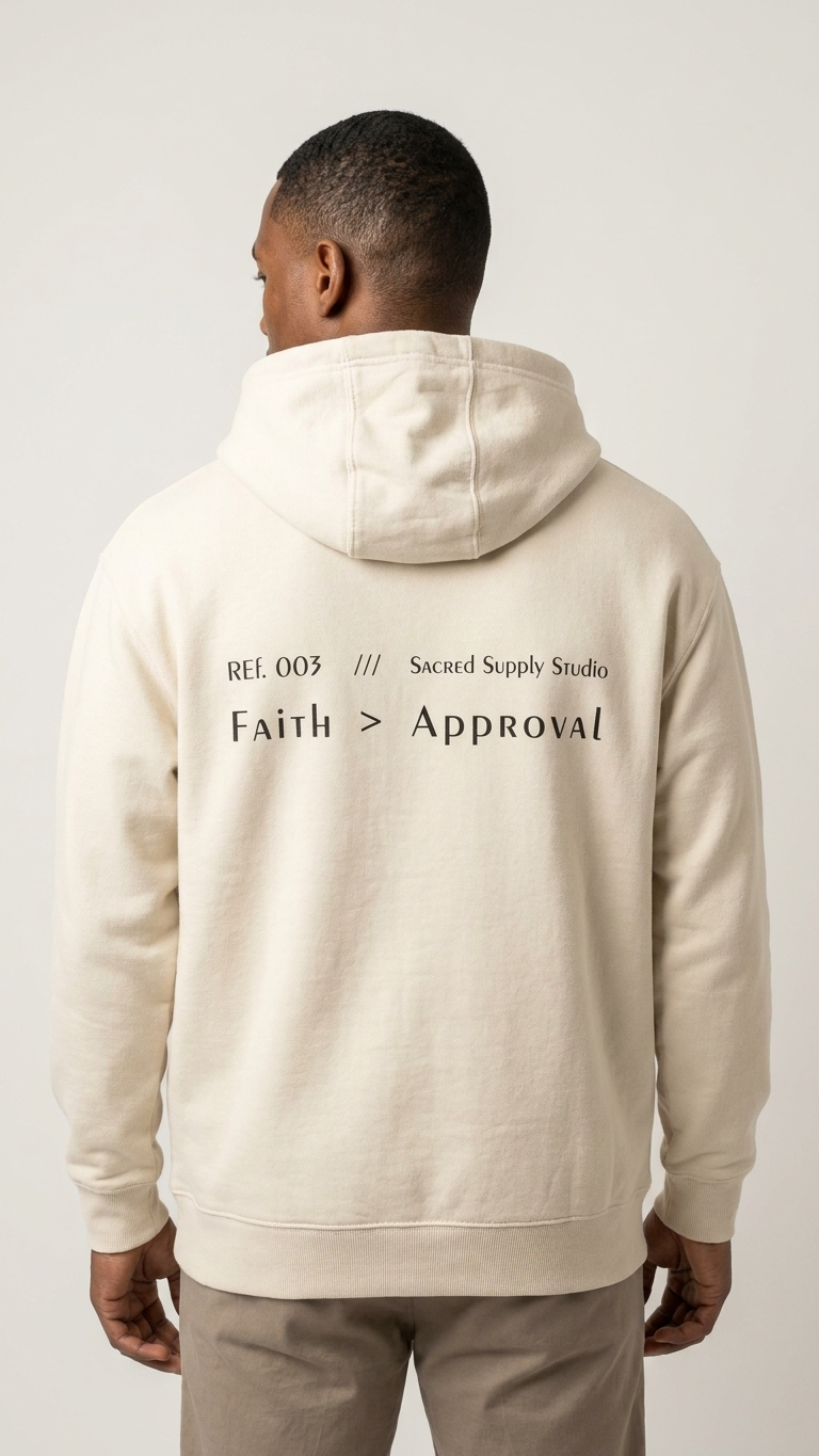 Faith > Approval — Heavyweight Pullover Hoodie | Sacred Supply Studio