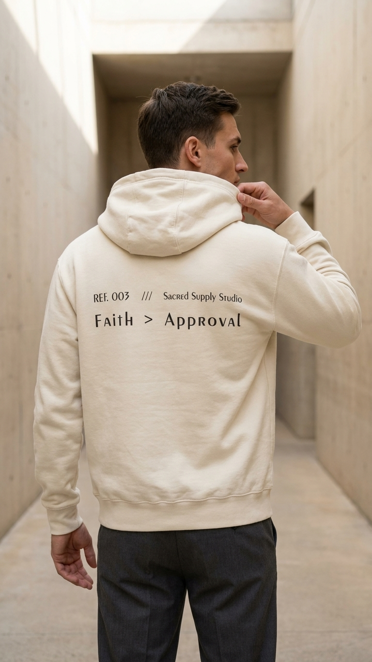 Faith > Approval — Heavyweight Christian Pullover Hoodie