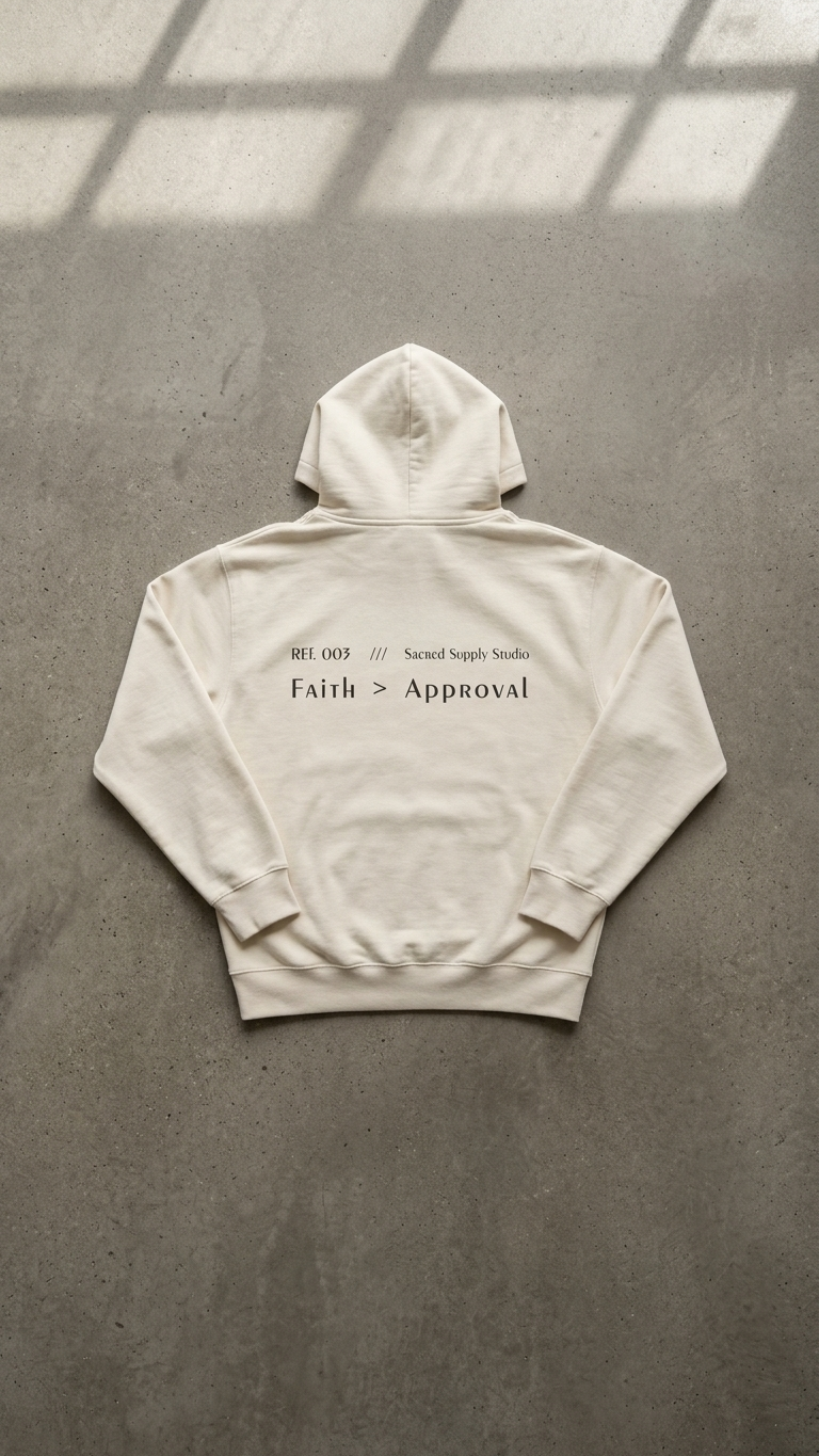 Faith > Approval — Heavyweight Christian Pullover Hoodie