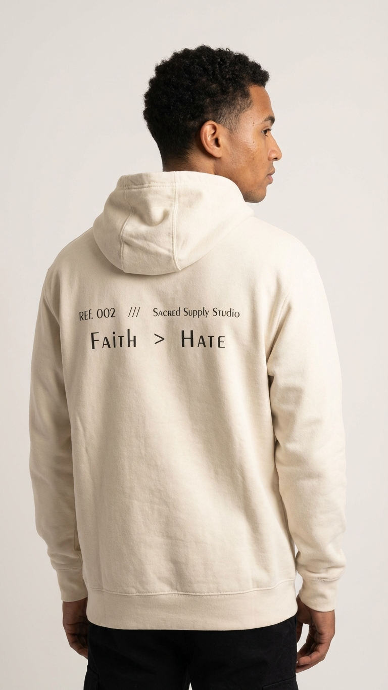 Faith Is Greater: Hate™ Hoodie — Cream Lifestyle