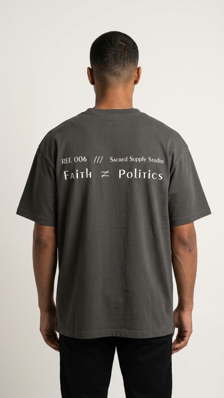 Faith ≠ Politics — Heavyweight Tee | Sacred Supply Studio