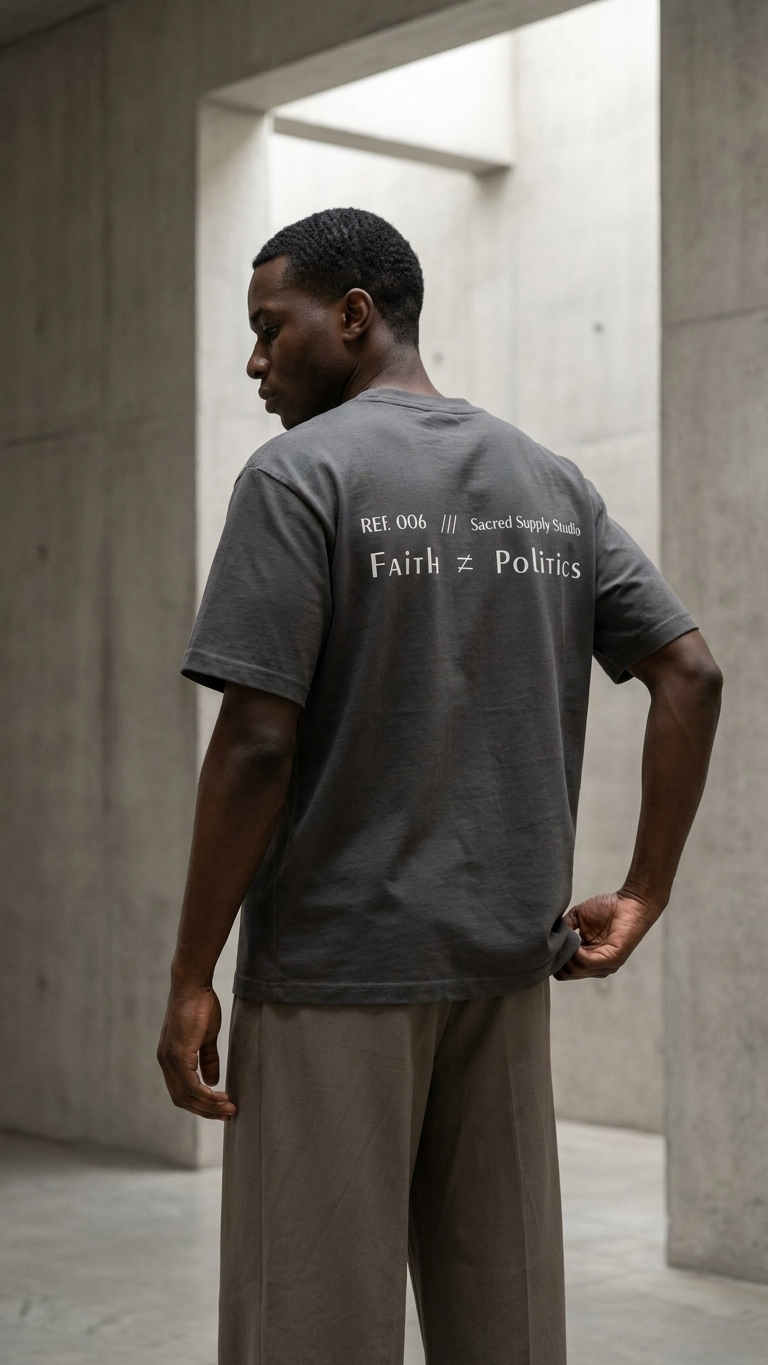 Faith ≠ Politics — Heavyweight Tee | Sacred Supply Studio