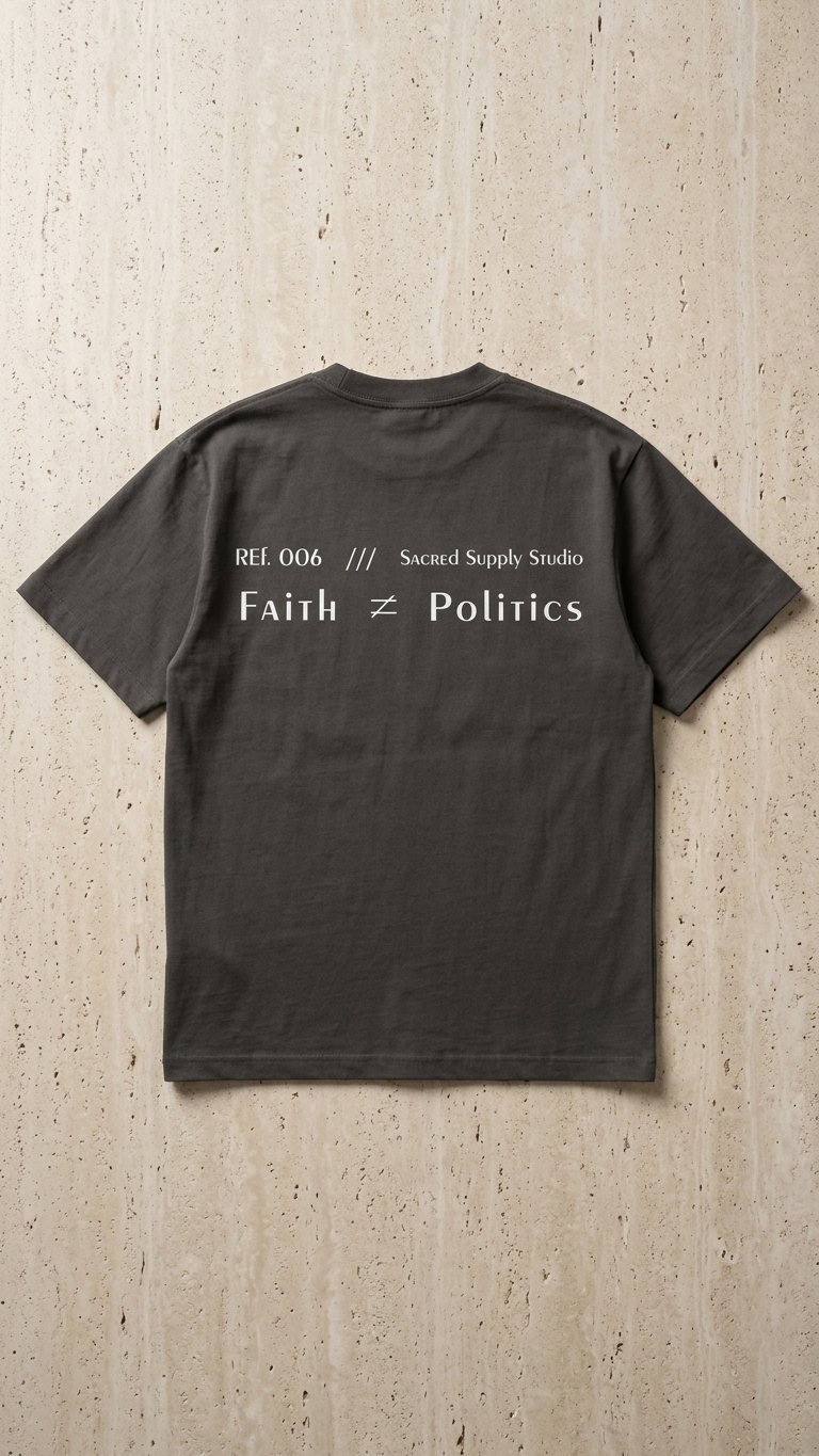 Faith ≠ Politics — Heavyweight Tee | Sacred Supply Studio