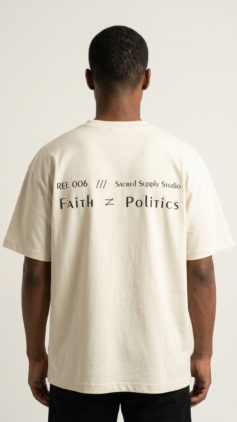 Faith ≠ Politics — Heavyweight Tee | Sacred Supply Studio