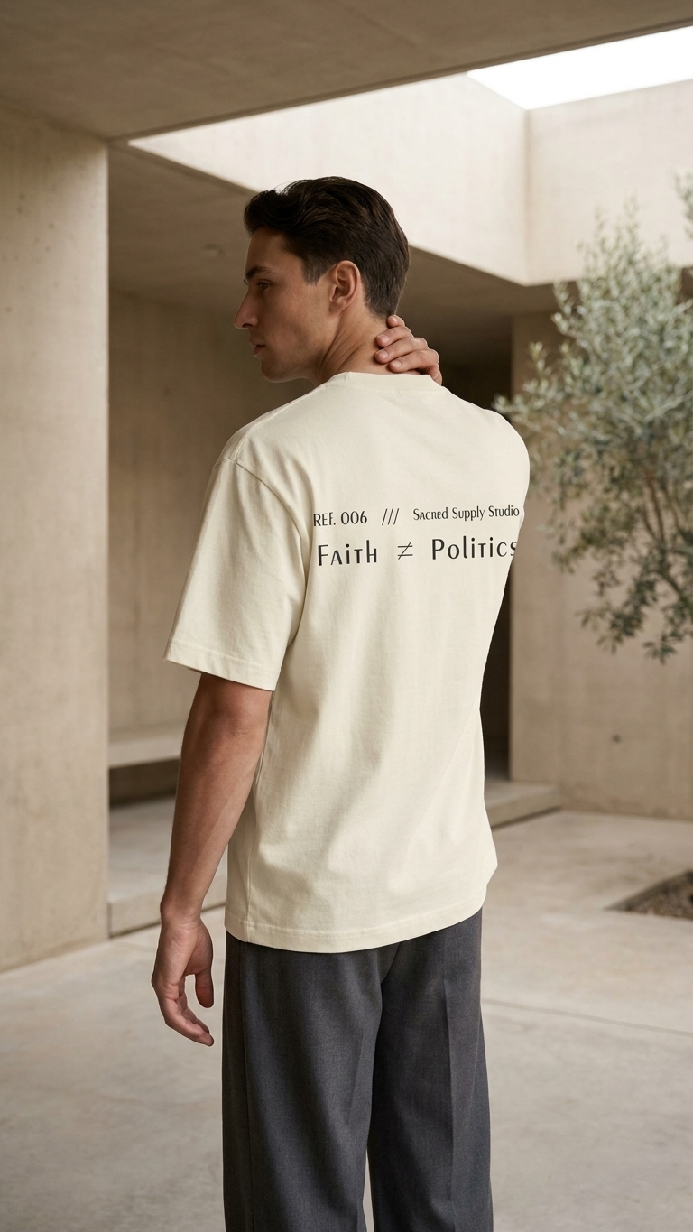 Faith ≠ Politics — Heavyweight Tee | Sacred Supply Studio