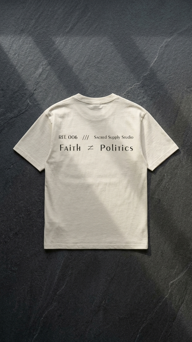 Faith ≠ Politics — Heavyweight Tee | Sacred Supply Studio